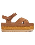 UGG Sandale dama espadrile femei - piele naturala - model cu bareta la glezna - Maro W Aubrey