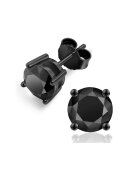 UNA VIDA Cercei Moissanite Full Black 0.6ct - 5.5mm - Argint 925