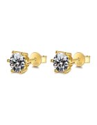 UNA VIDA Cercei Stud Diamant Moissanite 1ct Gold - Argint 925