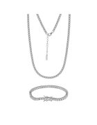 UNA VIDA Set Colier si Bratara Tennis 3mm - Argint 925