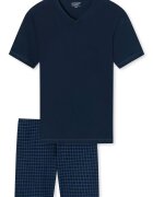 uncover by SCHIESSER Pijama scurta de bumbac - Albastru inchis