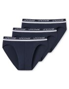 uncover by SCHIESSER Set de chiloti cu banda logo in talie - 3 perechi - Albastru inchis