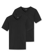 uncover by SCHIESSER Set de tricouri cu decolteu in V - 2 piese - Negru
