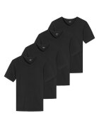 uncover by SCHIESSER Set de tricouri cu decolteu in V - 4 piese - Negru
