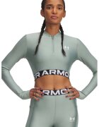 Under Armour Bluza crop pentru fitness Heatgear - Verde deschis