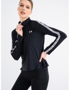 Under Armour Bluza cu fermoar si logo pentru fitness - Alb/Negru