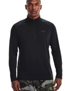 Under Armour Bluza cu logo si fermoa scurt pentru fitness Tech™ - Negru