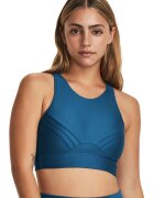 Under Armour Bustiera cu sustinere medie pentru fitness Infinity Pintuck - Albastru/Argintiu