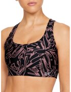 Under Armour Bustiera de compresie cu imprimeu si bretele incrucisate pe partea din spate - pentru antrenament - Negru/Lila pal