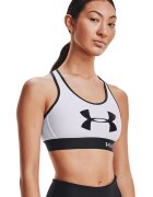 Under Armour Bustiera de compresie - pentru fitness Mid Keyhole - Alb/Negru
