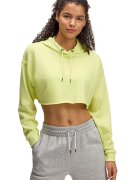 Under Armour Hanorac crop din material terry cu maneci cazute Icon - Verde neon