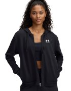 Under Armour Hanorac cu fermoar si buzunare oblice - pentru fitness - Alb/Negru