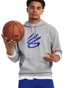 Under Armour Hanorac cu imprimeu grafic pentru baschet - Gri deschis/Albastru