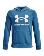 Under Armour Hanorac din fleece cu imprimeu logo contrastant Rival - Alb/Albastru