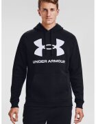 Under Armour Hanorac din fleece cu imprimeu logo si maneci raglan - pentru fitness Rival - Negru