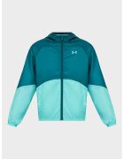 Under Armour Jacheta cu gluga si fermoar pentru antrenament Windbreaker - Turcoaz/Verde persan