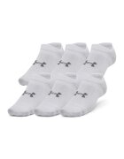 Under Armour Set de 6 perechi de sosete pana la glezna cu model unisex - pentru antrenament Essential - Alb/Gri inchis
