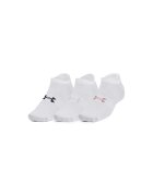 Under Armour Set de sosete unisex foarte scurte pentru fitness Essential - 3 perechi - Alb/Roz