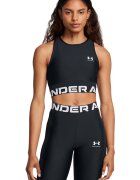 Under Armour Top crop cu banda logo pentru fitness - Alb/Negru