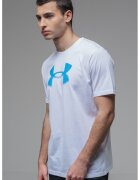 Under Armour Tricou cu decolteu la baza gatului si imprimeu logo - Alb/Albastru