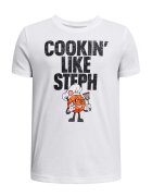 Under Armour Tricou cu imprimeu text pentru baschet - Negru stins/Portocaliu mandarina/Alb optic