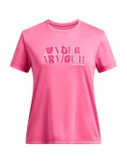 Under Armour Tricou cu logo pe piept pentru fitness Wordmark - Roz deschis