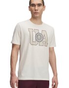Under Armour Tricou din amestec de bumbac cu imprimeu logo College - Alb fildes/Bej