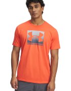 Under Armour Tricou lejer cu logo Boxed - Gri/Portocaliu