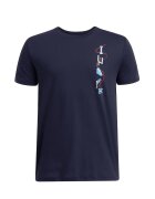 Under Armour Tricou regular fit cu imprimeu grafic pe spate - Galben pal/Bleumarin
