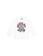 United Colors Of Benetton Bluza copii - alb - 100% bumbac organic