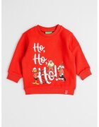 United Colors Of Benetton Bluza de trening cu design tematic de Craciun - Rosu inchis/Alb optic
