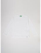 United Colors Of Benetton Bluza din bumbac cu decolteu la baza gatului - Alb optic