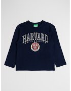 United Colors Of Benetton Bluza din bumbac cu imprimeu text - Bleumarin