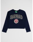 United Colors Of Benetton Bluza din bumbac cu imprimeu text - Bleumarin