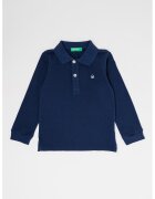 United Colors Of Benetton Bluza polo din pique de bumbac organic - Bleumarin