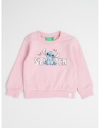 United Colors Of Benetton Bluza sport cu decolteu la baza gatului si Stitch - Roz/Albastru