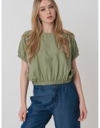 United Colors Of Benetton Bluza uni cu decupaj pe spate - Verde feriga