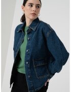 United Colors Of Benetton Jacheta din denim cu maneci cazute - Bleumarin