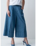 United Colors Of Benetton Pantaloni crop cu croiala ampla - Albastru