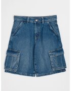 United Colors Of Benetton Pantaloni scurti cargo din denim - Albastru inchis
