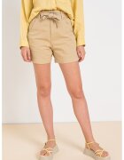 United Colors Of Benetton Pantaloni scurti cu talie inalta si snur - Maro nisip