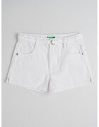 United Colors Of Benetton Pantaloni scurti cu talie medie si curea subtire - Alb optic