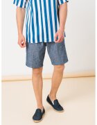 United Colors Of Benetton Pantaloni scurti de bumbac cu pliuri frontale - Albastru inchis
