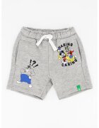 United Colors Of Benetton Pantaloni sport scurti de bumbac cu imprimeu grafic - Gri melange