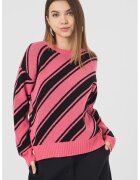 United Colors Of Benetton Pulover in dungi din amestec de lana - Negru/Roz