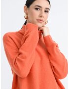 United Colors Of Benetton Pulover lejer uni cu guler inalt - Portocaliu mandarina