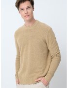 United Colors Of Benetton Pulover relaxed fit cu decolteu la baza gatului - Maro camel