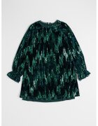 United Colors Of Benetton Rochie cu aspect de catifea si aplicatii cu paiete - Verde padure