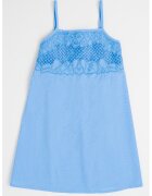 United Colors Of Benetton Rochie de bumbac cu decolteu patrat - Albastru lavanda