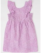 United Colors Of Benetton Rochie din amestec de in cu model si volane - Alb/Lila pal